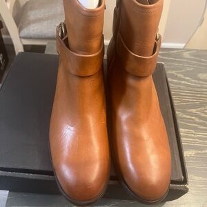 NEW FRYE Womens Kristen Harness Short Brown Leather Boot Size 11 M
